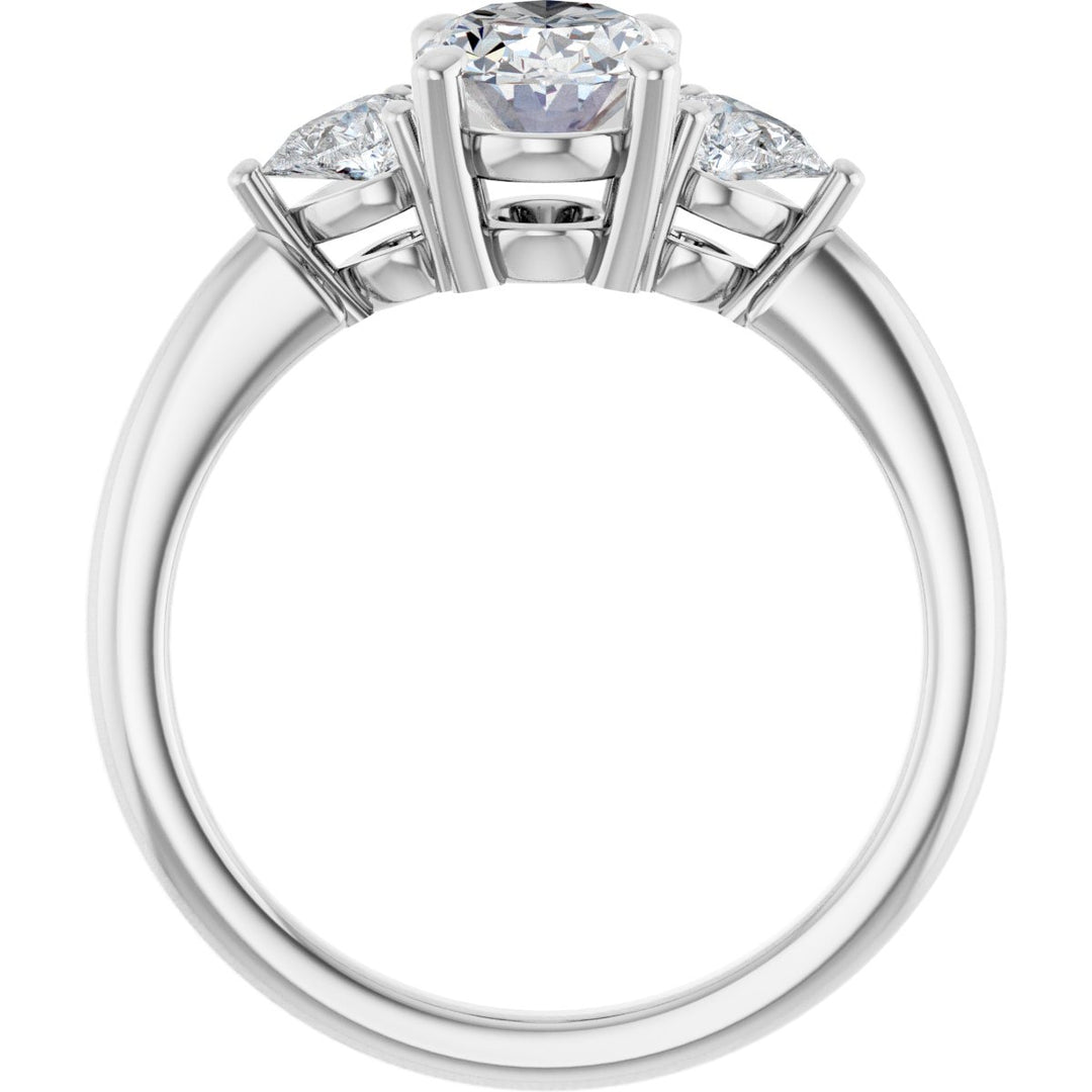 14K Gold 1 1/4-1 3/4 Carat Luxury Lab-Grown Diamond Three-Stone Engagement Ring