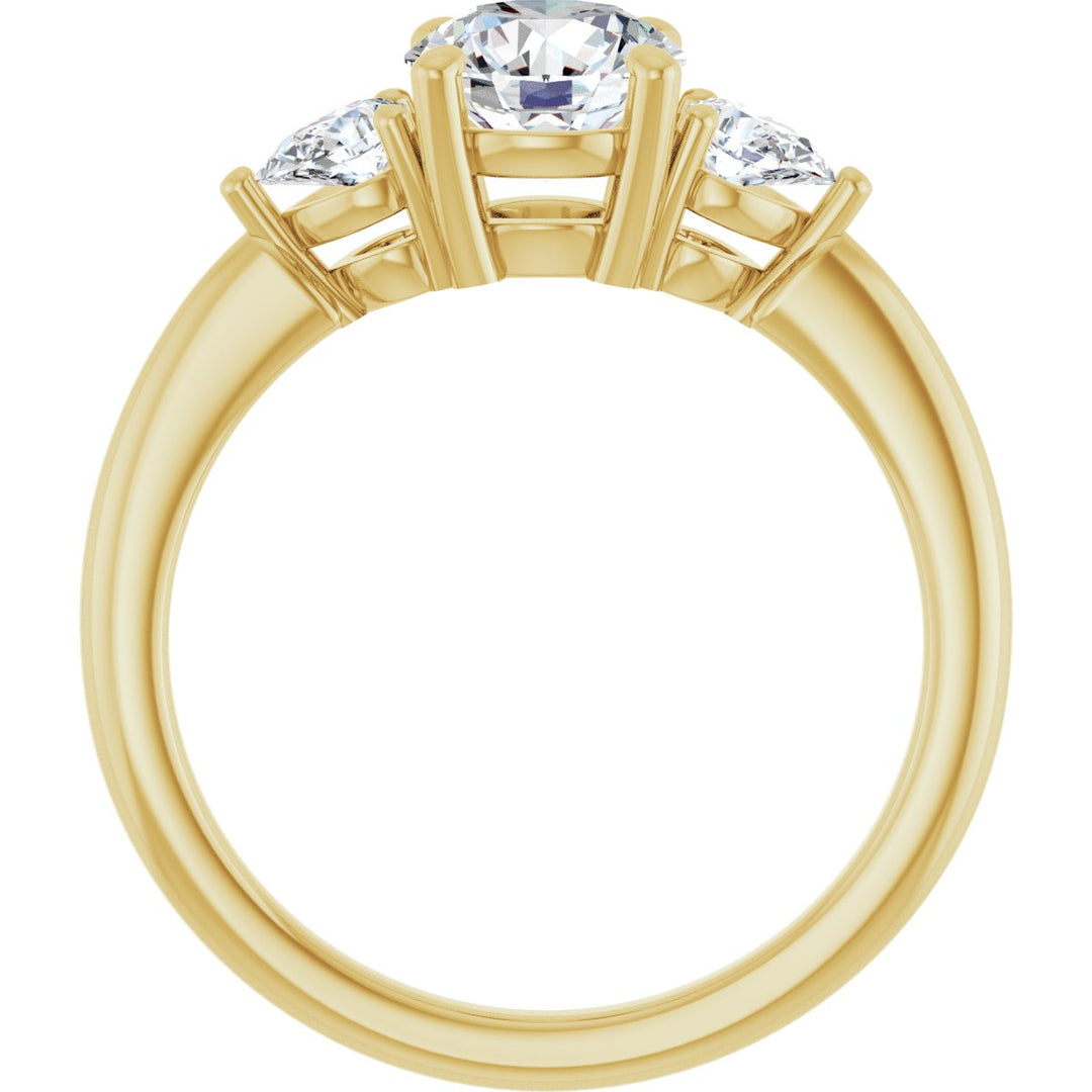 14K Gold 1 1/4-1 3/4 Carat Luxury Lab-Grown Diamond Three-Stone Engagement Ring