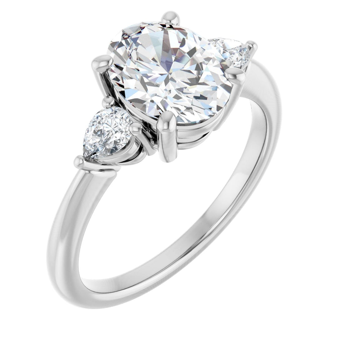 14K Gold 1 1/4-1 3/4 Carat Luxury Lab-Grown Diamond Three-Stone Engagement Ring