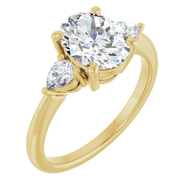 14K Gold 1 1/4-1 3/4 Carat Luxury Lab-Grown Diamond Three-Stone Engagement Ring