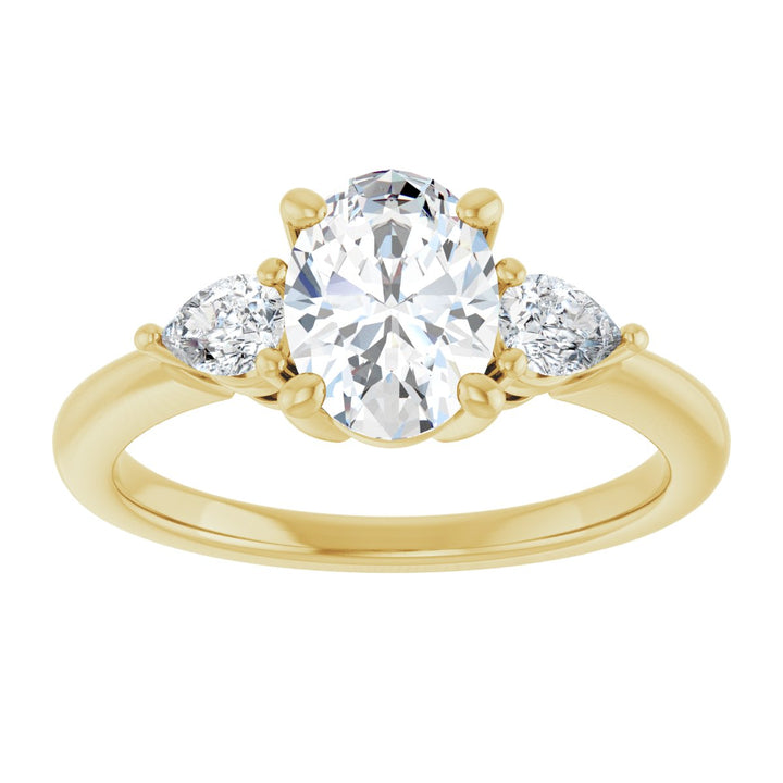 14K Gold 1 1/4-1 3/4 Carat Luxury Lab-Grown Diamond Three-Stone Engagement Ring