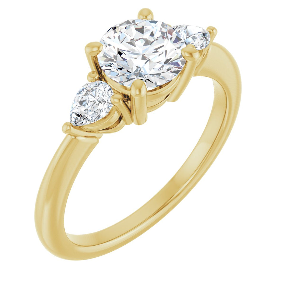 14K Gold 1 1/4-1 3/4 Carat Luxury Lab-Grown Diamond Three-Stone Engagement Ring