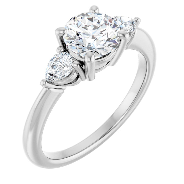 14K Gold 1 1/4-1 3/4 Carat Luxury Lab-Grown Diamond Three-Stone Engagement Ring