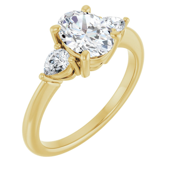 14K Gold 1 1/4-1 3/4 Carat Luxury Lab-Grown Diamond Three-Stone Engagement Ring