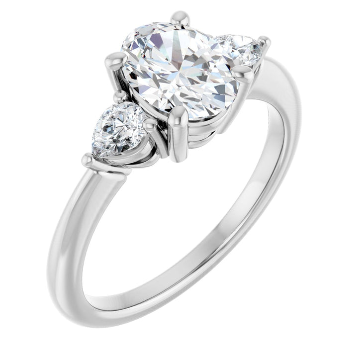 14K Gold 1 1/4-1 3/4 Carat Luxury Lab-Grown Diamond Three-Stone Engagement Ring