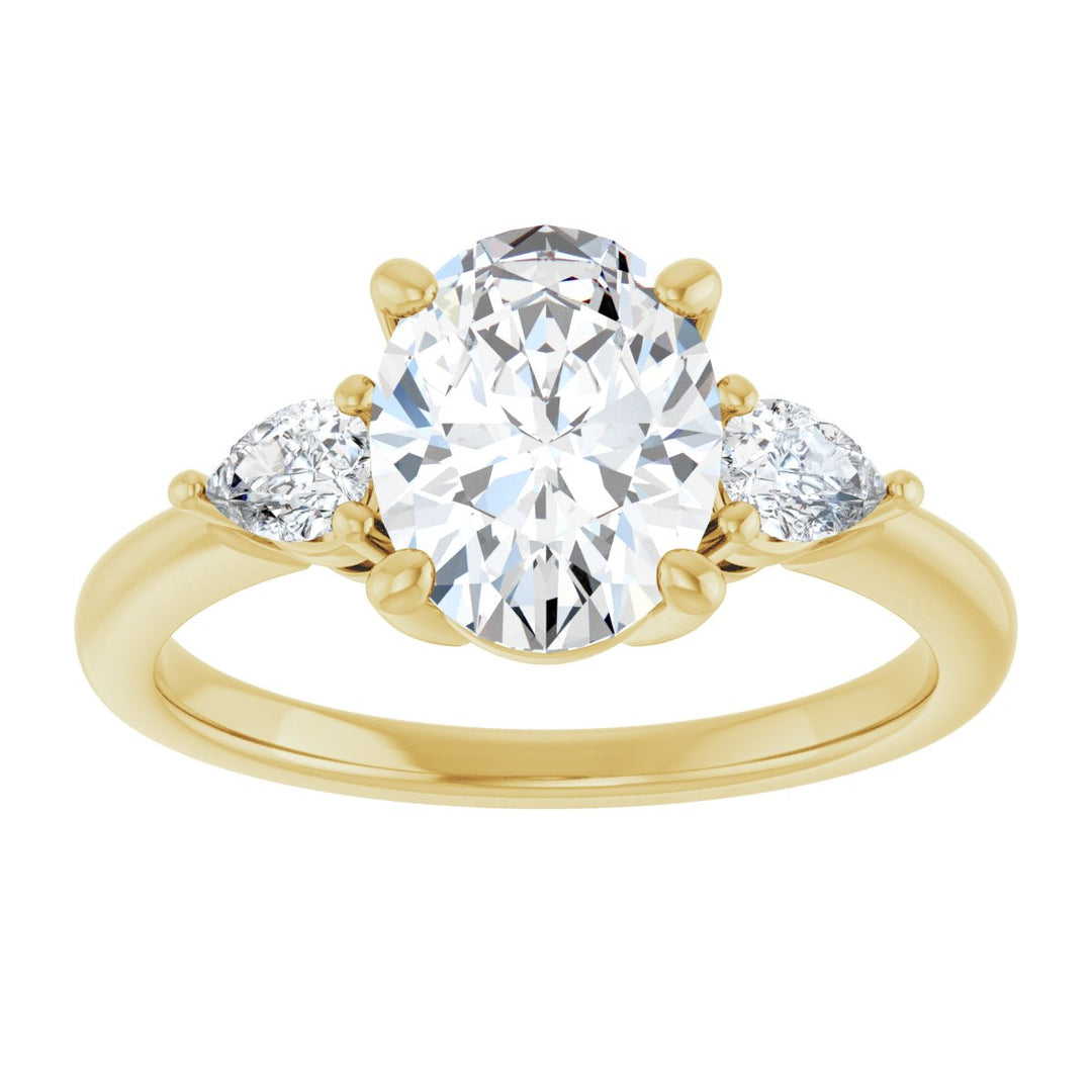 14K Gold 1 1/4-1 3/4 Carat Luxury Lab-Grown Diamond Three-Stone Engagement Ring