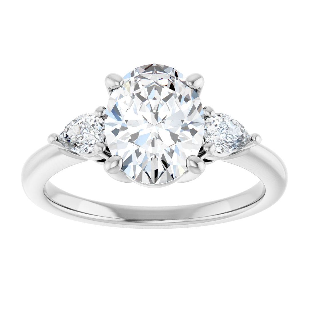 14K Gold 1 1/4-1 3/4 Carat Luxury Lab-Grown Diamond Three-Stone Engagement Ring