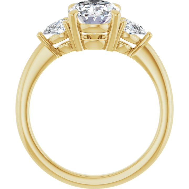 14K Gold 1 1/4-1 3/4 Carat Luxury Lab-Grown Diamond Three-Stone Engagement Ring