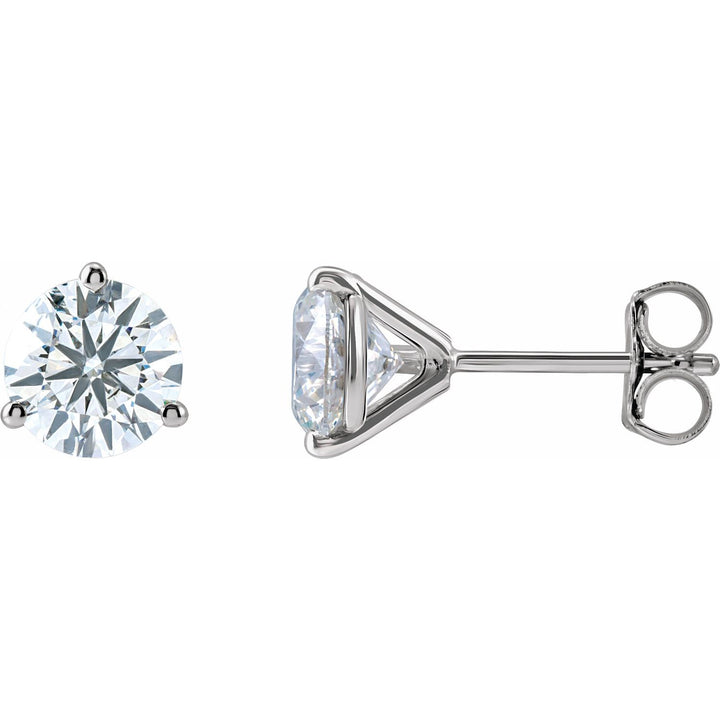 14K Gold 2 Carat Luxury Lab-Grown Diamond 3-Prong Stud Earrings